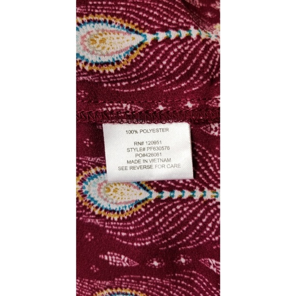 Pink Rose cold shoulder boho top maroon L - Picture 7 of 8